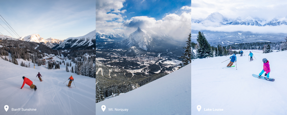 Skier and Snowboarder in Banff