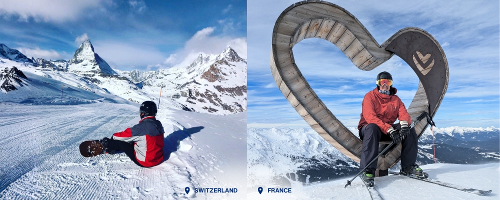 Skiing France vs Switzerland