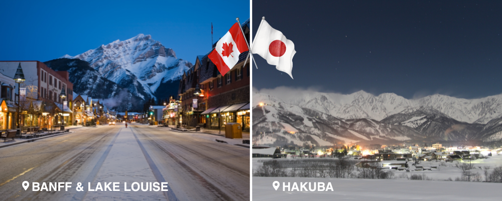 Banff Lake Louise vs Hakuba